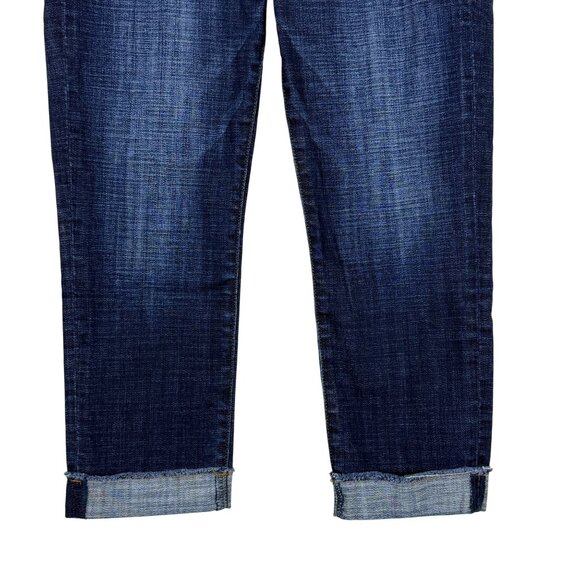 Kut From The Kloth Amy Crop Straight Leg Sz 6 Dark Wash Cuffed (Actual 31x24) - Picture 4 of 12